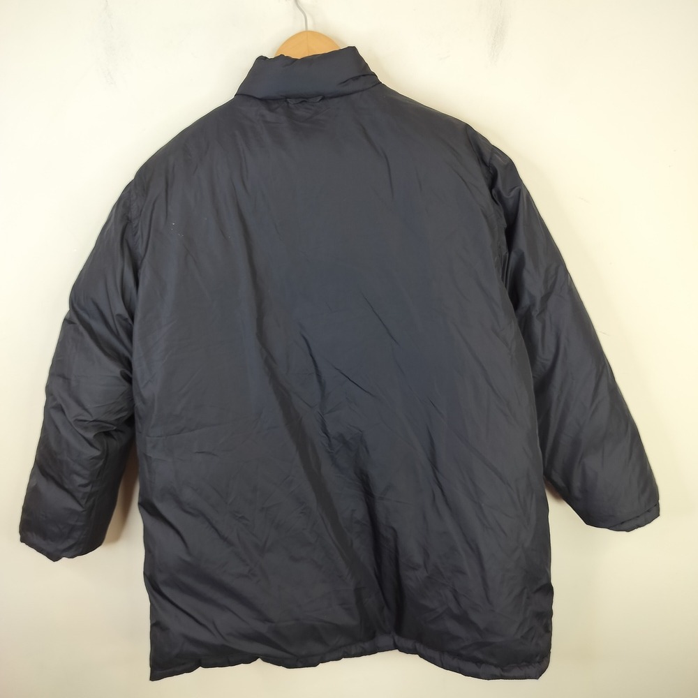 Lands End Reversible Down Puffer Jacket Womens Large 14-16 Petite Blue Black - Picture 9 of 11
